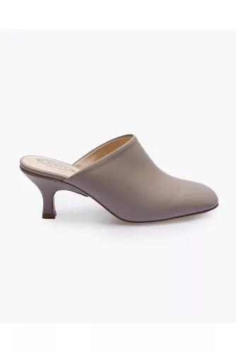 Mule Tod's "Sabot" taupe bout fermé talon 65