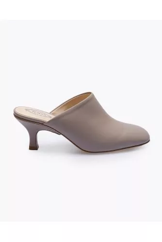 Mule Tod's type clog in grey with a heel of 65