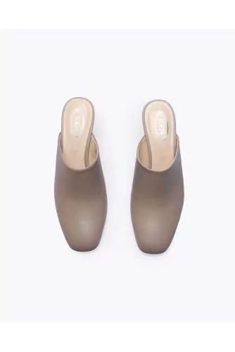 Mule Tod's type clog in grey with a heel of 65