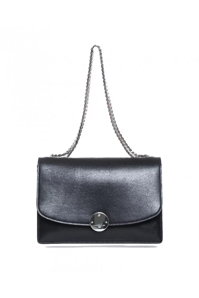 Trouble - Sac en cuir avec fermeture ronde aimantée - noir