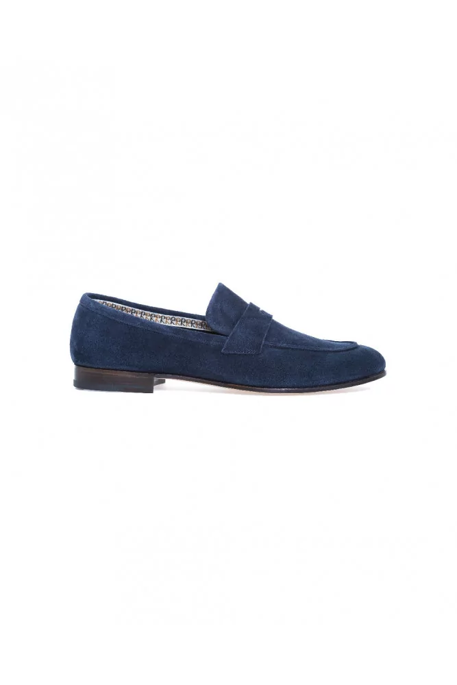 Moccasins Fratelli Rossetti navy blue with strap for men