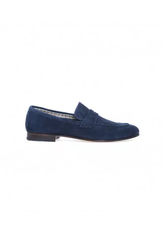 Moccasins Fratelli Rossetti navy blue with strap for men