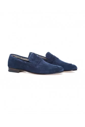 Moccasins Fratelli Rossetti navy blue with strap for men