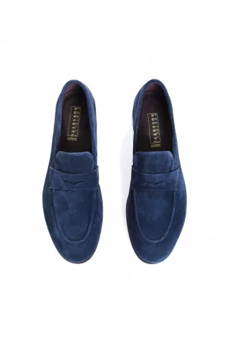 Moccasins Fratelli Rossetti navy blue with strap for men