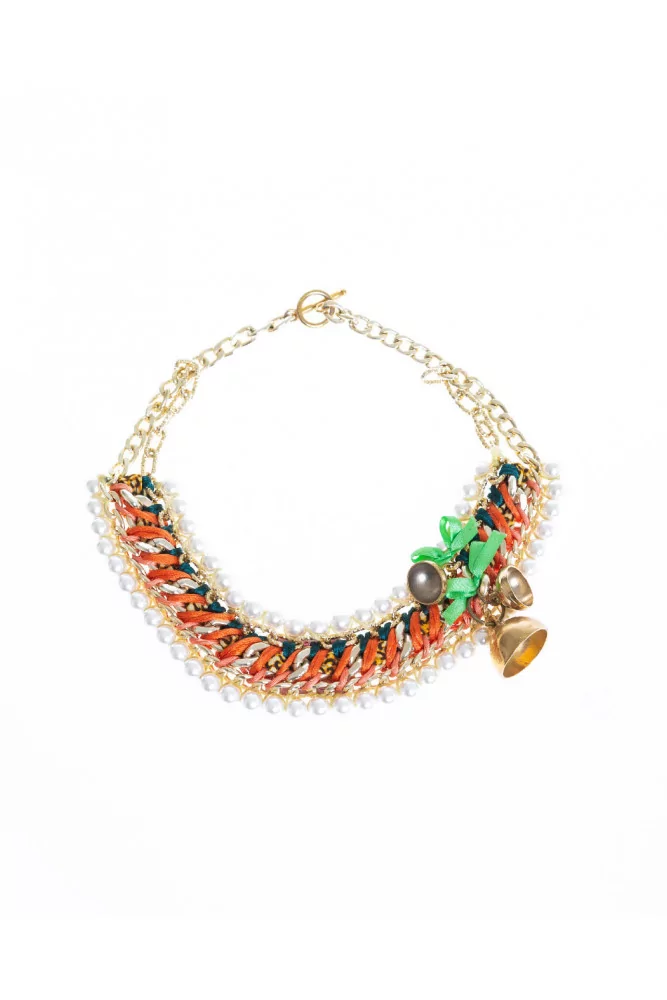 Collier Stella Jean white pearl multi - multicolor