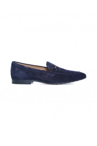 Mocassin Tod's "Doppia T" daim bleu marine pour homme