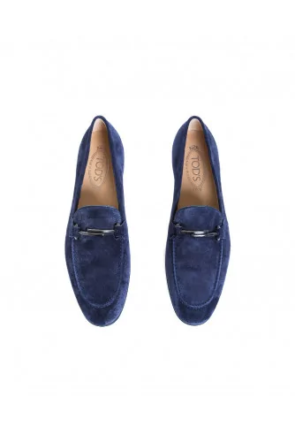 Mocassin Tod's "Doppia T" daim bleu marine pour homme