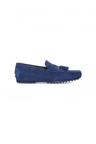 Mocassin Tod's "City" croûte bleu marine avec pompons pour homme