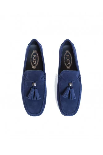 Mocassin Tod's "City" croûte bleu marine avec pompons pour homme