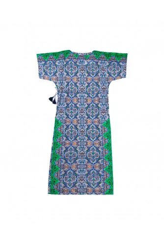 Blue/green dress Tory Burch "Grand voyage" with decorative print for women