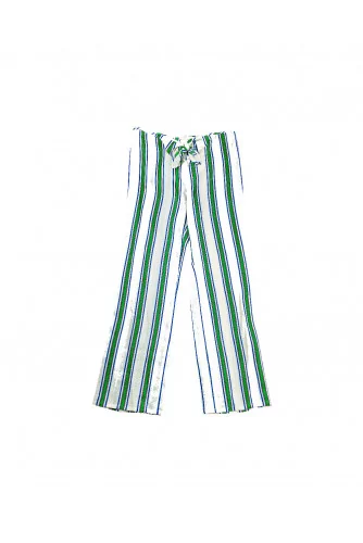 Trousers Tory Burch ivory/green/grey for women