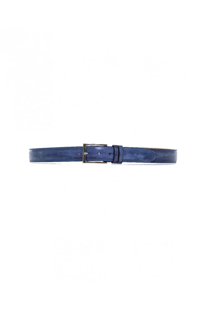 Ceinture Jacques Loup bleu veau patiné pour homme