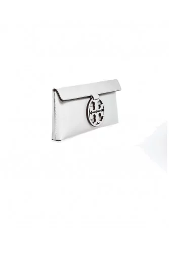 Small cream colored pouch Tory Burch "Miller Clutch" for women