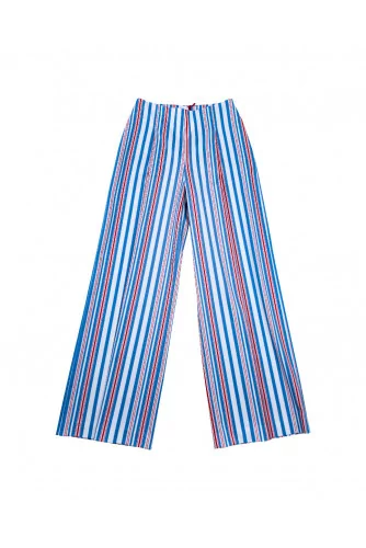 Loose fit blue/red/white striped trousers Stella Jean for women