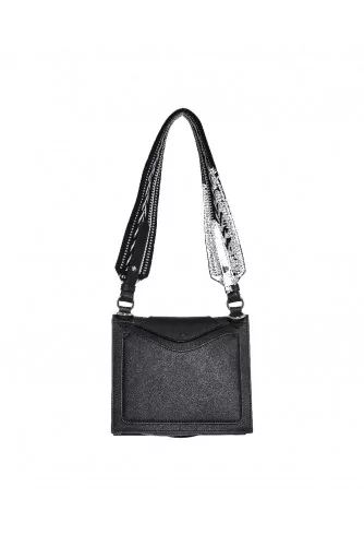 Rigid black bag Elena Ghisellini with round flap for women