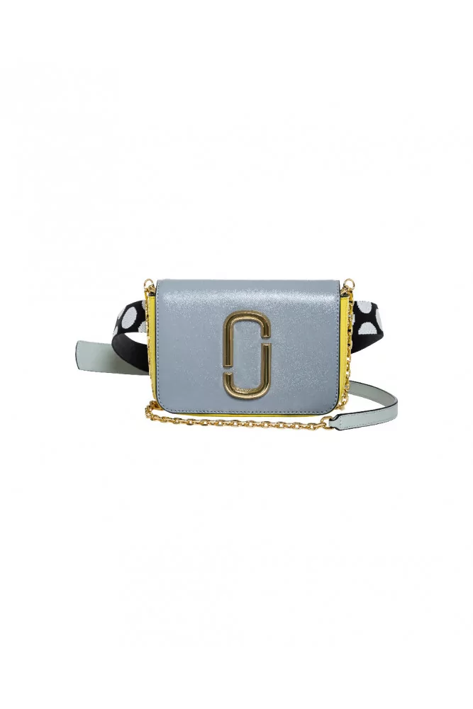 Hip shot - Sac rectangulaire en cuir avec logo doré - Gris