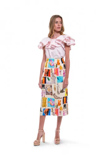 White skirt with colorful prints "Venus" Marni for women