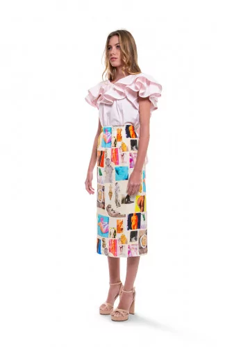 White skirt with colorful prints "Venus" Marni for women