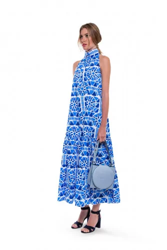 Rigid light blue bag Elena Ghisellini with round flap for women