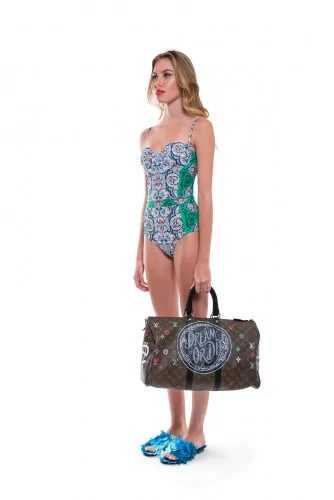 Maillot de bain une pièce Tory Burch bleu et vert