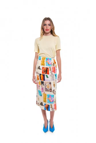 White skirt with colorful prints "Venus" Marni for women