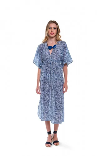 Robe Tory Burch Ivoire et bleu ciel