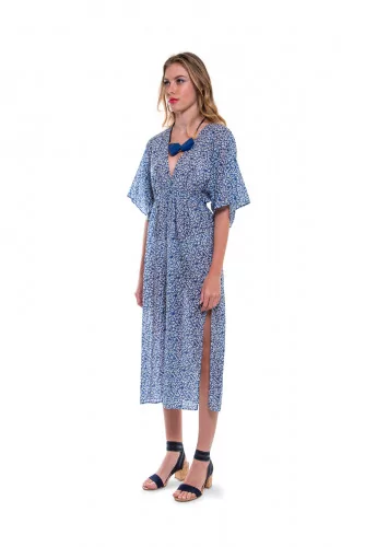 Robe Tory Burch Ivoire et bleu ciel