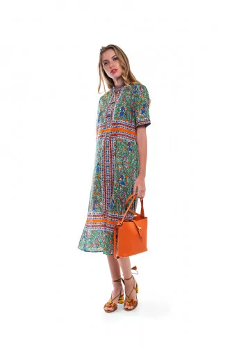 Robe Tory Burch vert et orange