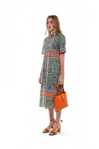 Robe Tory Burch vert et orange