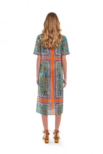 Robe Tory Burch vert et orange