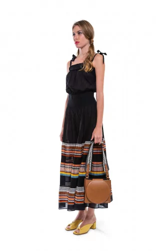 Robe à bretelles Tory Burch noir et multicolor