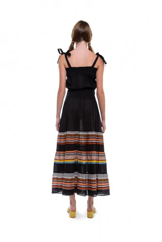 Robe à bretelles Tory Burch noir et multicolor