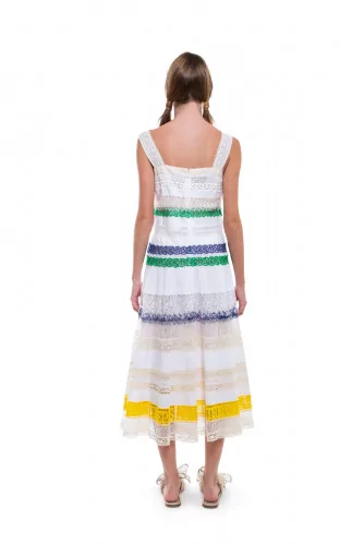 Multicolored strapped dress with lace parts Tory Burch for women