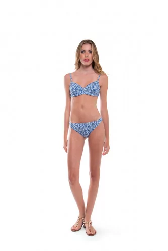 Maillot de bain Tory Burch 2 pièces "push-up" ivoire-ciel pour femme