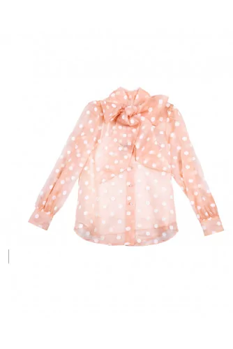 Transparent blouse with decorative knot