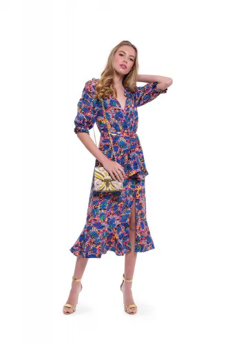 Long multicolored silk dress "Olivia" Saloni for women