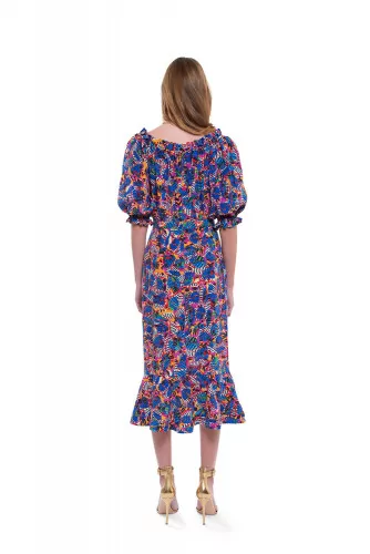 Long multicolored silk dress "Olivia" Saloni for women