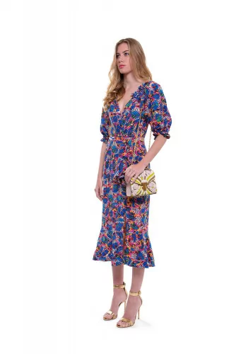 Long multicolored silk dress "Olivia" Saloni for women