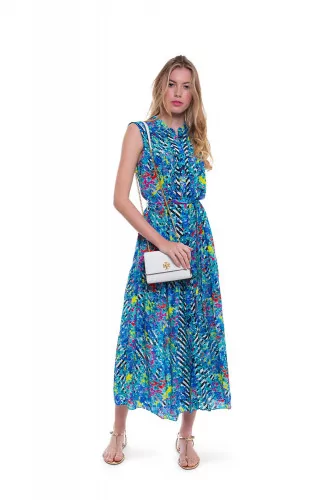 Long multicolored silk dress "Rémi" Saloni for women