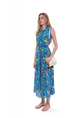 Long multicolored silk dress "Rémi" Saloni for women