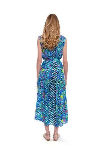 Long multicolored silk dress "Rémi" Saloni for women