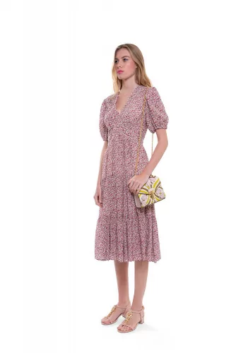 Light pink dress with floral print Tory Burch for women