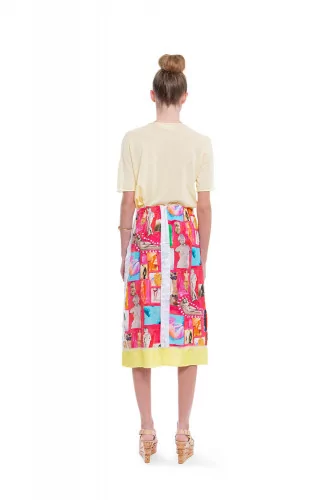 Dark pink skirt with colorful prints "Venus" Marni for women