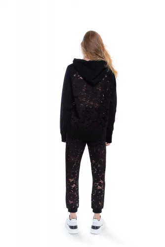 Black sweatshirt with lace Mihara Yasuhiro for women