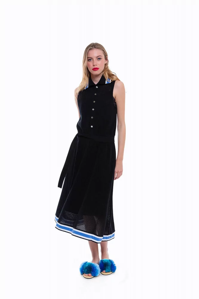 Robe Miharayasuhiro noir et bleu ciel pour femme