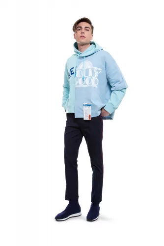 Light blue sweatshirt with hood Mihara Yasuhiro for men