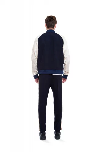 Navy blue and beige jacket and sweat pants Mihara Yasuhiro for men