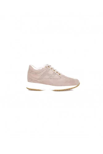 Tennis Hogan "Interactive" beige -platine pour femme