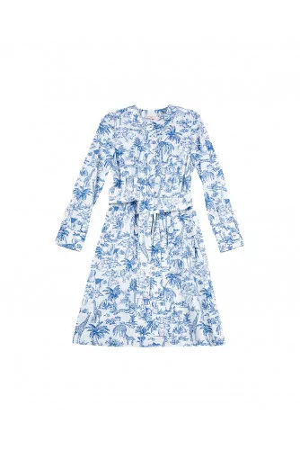 Robe Tory Burch ivoire et bleu ciel