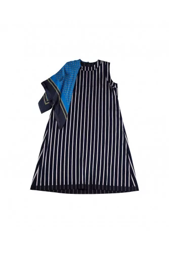 Navy blue dress with scarf Mihara Yasuhiro